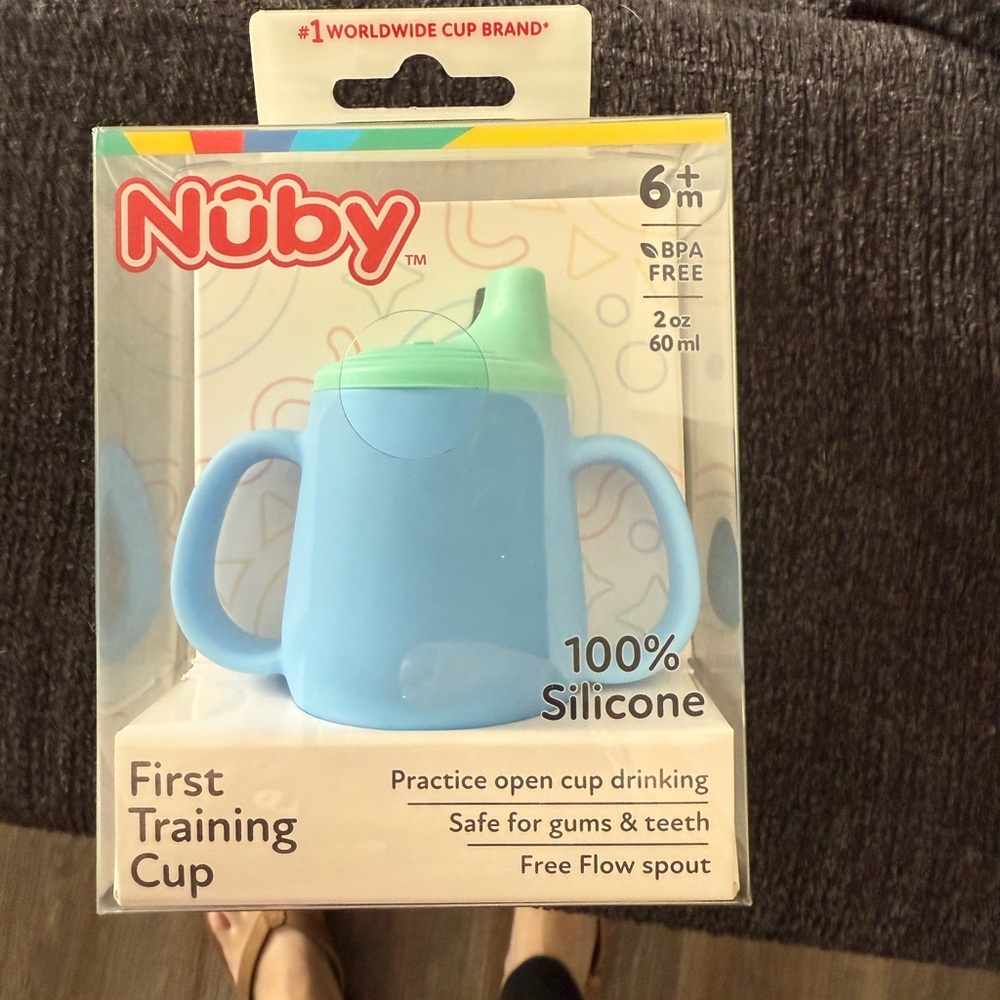 Nuby Blue Training Cup with Green Lid